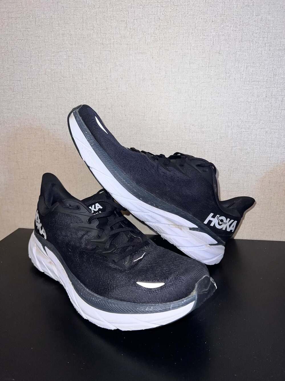 HOKA One One Clifton 8 Wide Black White Men's Running Shoes Size 13 2E - Picture 8 of 11